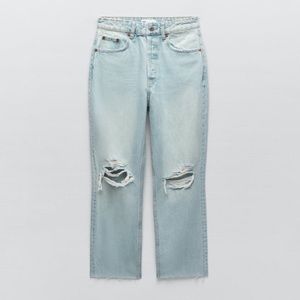 Zara straight leg jeans in light blue